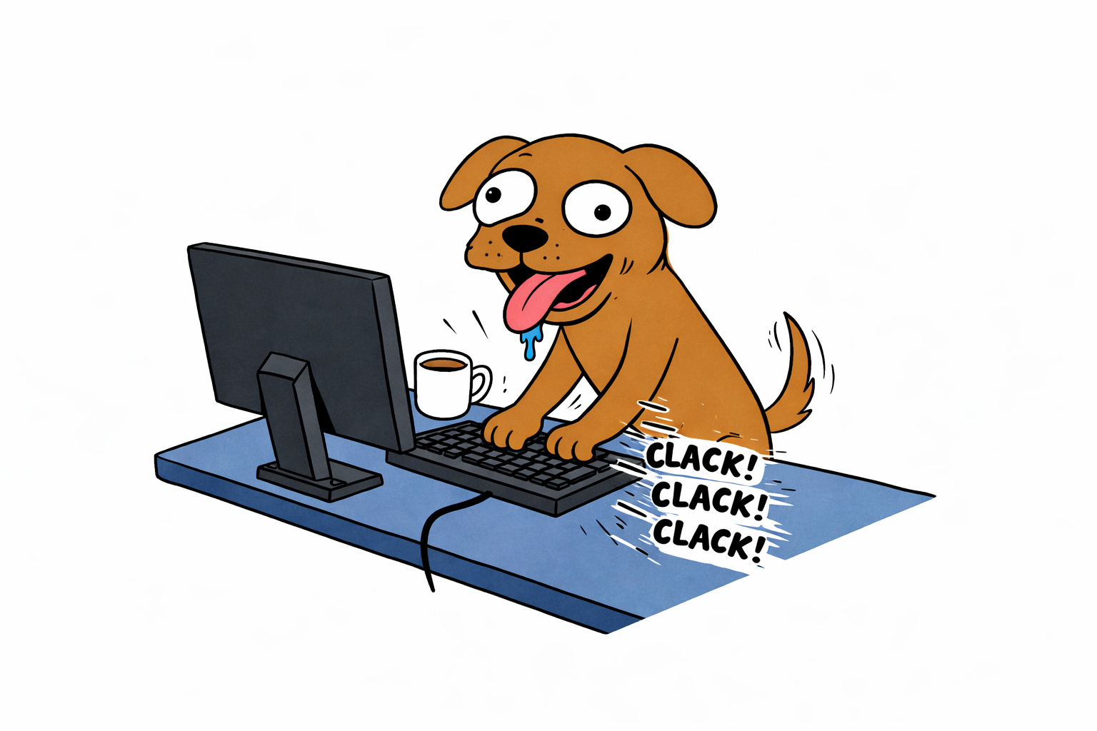 dug typing on computer